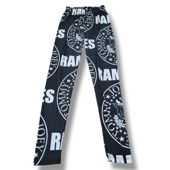 Ramones Pants Size Small W21"xL29.5" Ramones 1-2-3-4 Leggings Punk Rock Printed - Picture 1 of 5